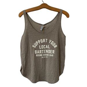 Good Land Supply Co Support Your Local Bartender Tank Top Women Medium Gray NEW